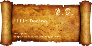 Milin Dorina névjegykártya